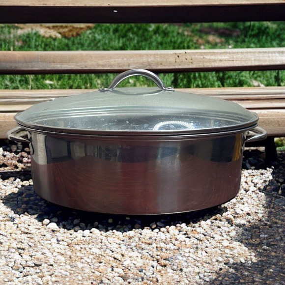 Chefmate Cookware Roaster Pan Oval Casserole Dish 17" - Picture 1 of 4